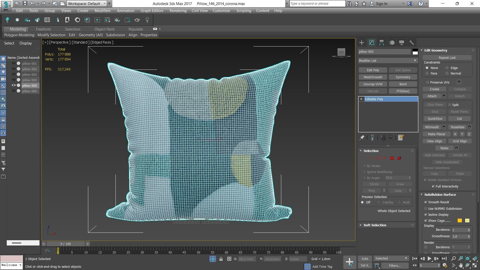 Decorative pillows Houzz set 146 3D model_13