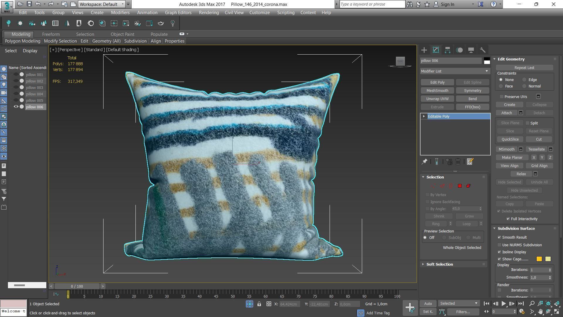 Decorative pillows Houzz set 146 3D model_14