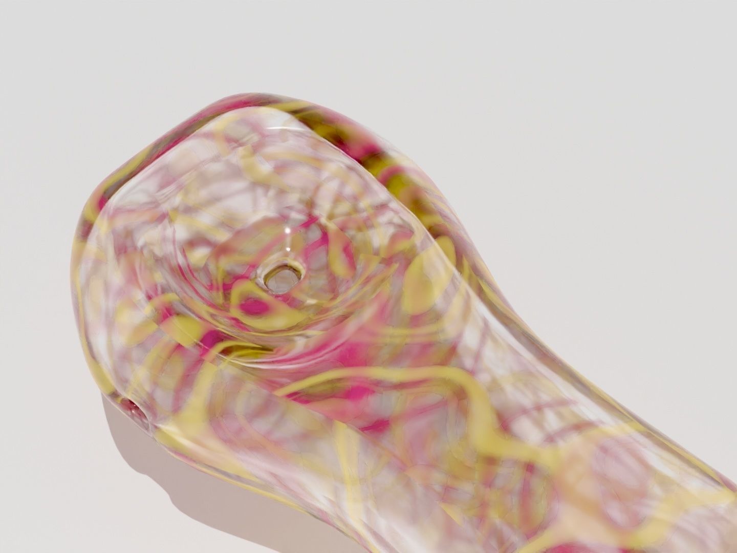 UV UNWRAPPED PBR Glass Pipe with Pink and Yellow Details  Low-poly 3D model_2