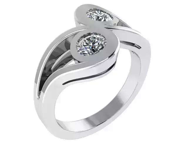 Bypass Round Diamond Ring 0549