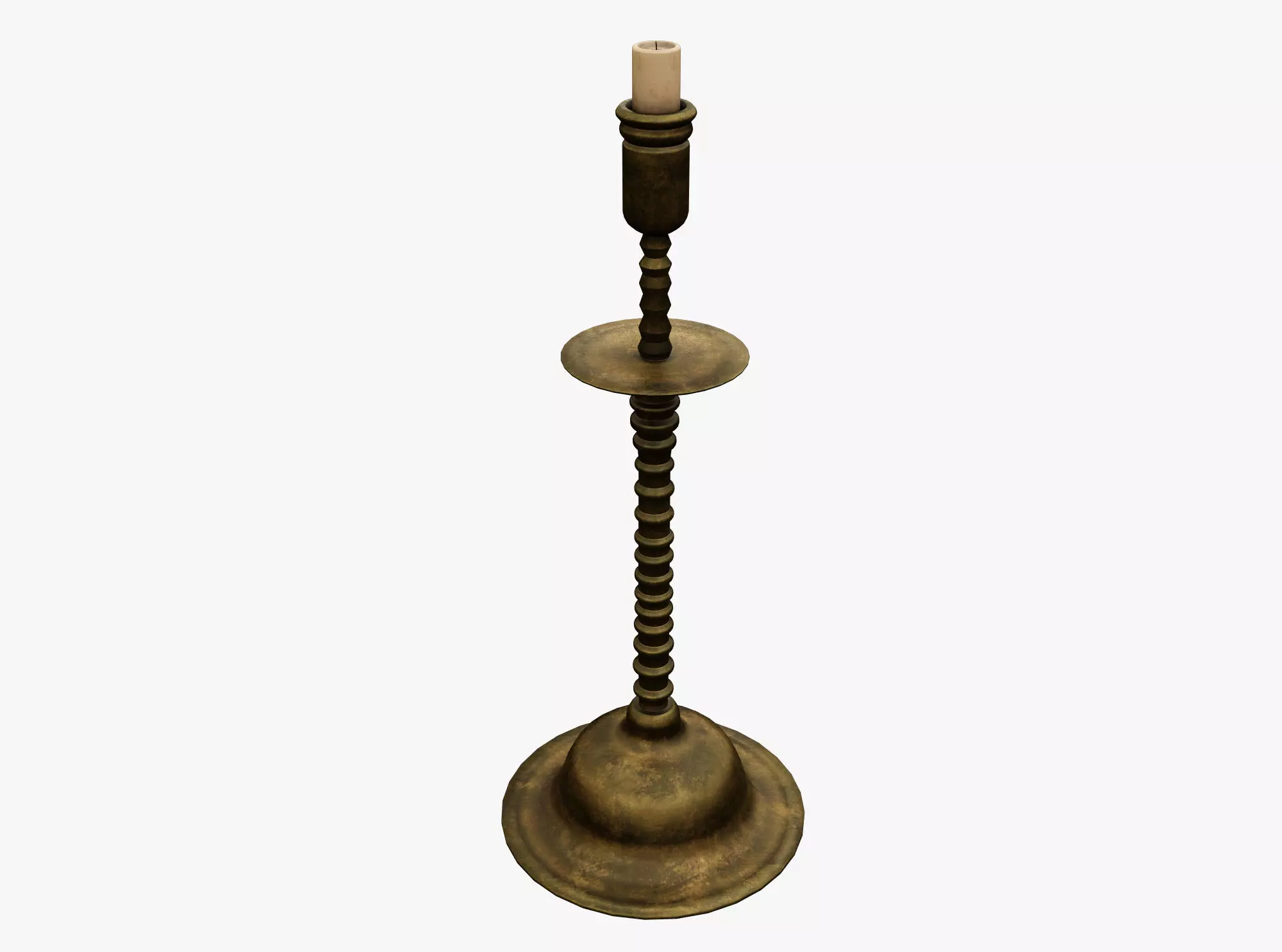 Candle Holder Low-poly 3D model_0