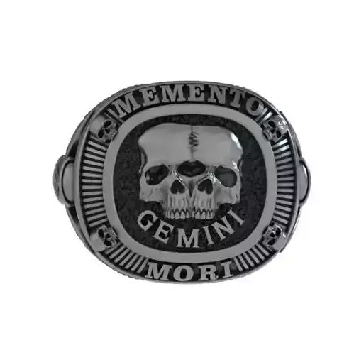 MEMENTO MORI RING GEMINI ZODIAC