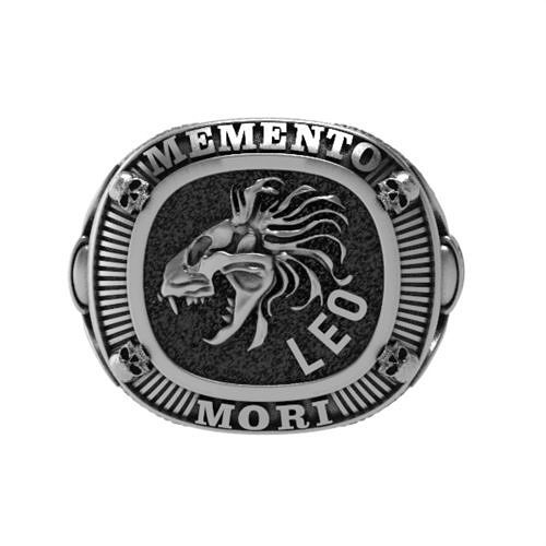 MEMENTO MORI RING LEO ZODIAC 3D print model