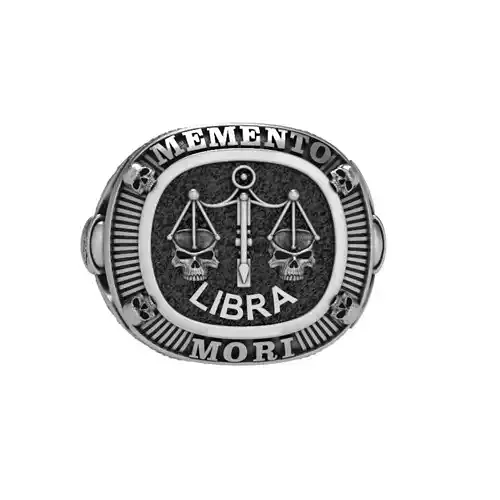 MEMENTO MORI RING LIBRA ZODIAC