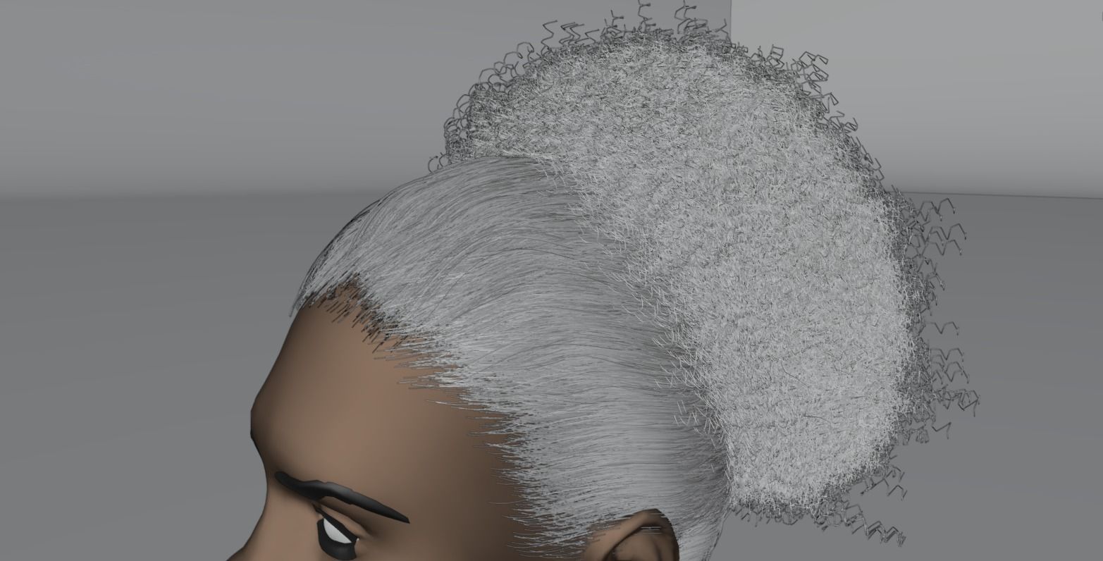 Pony Puff Black Hair 3D model_13