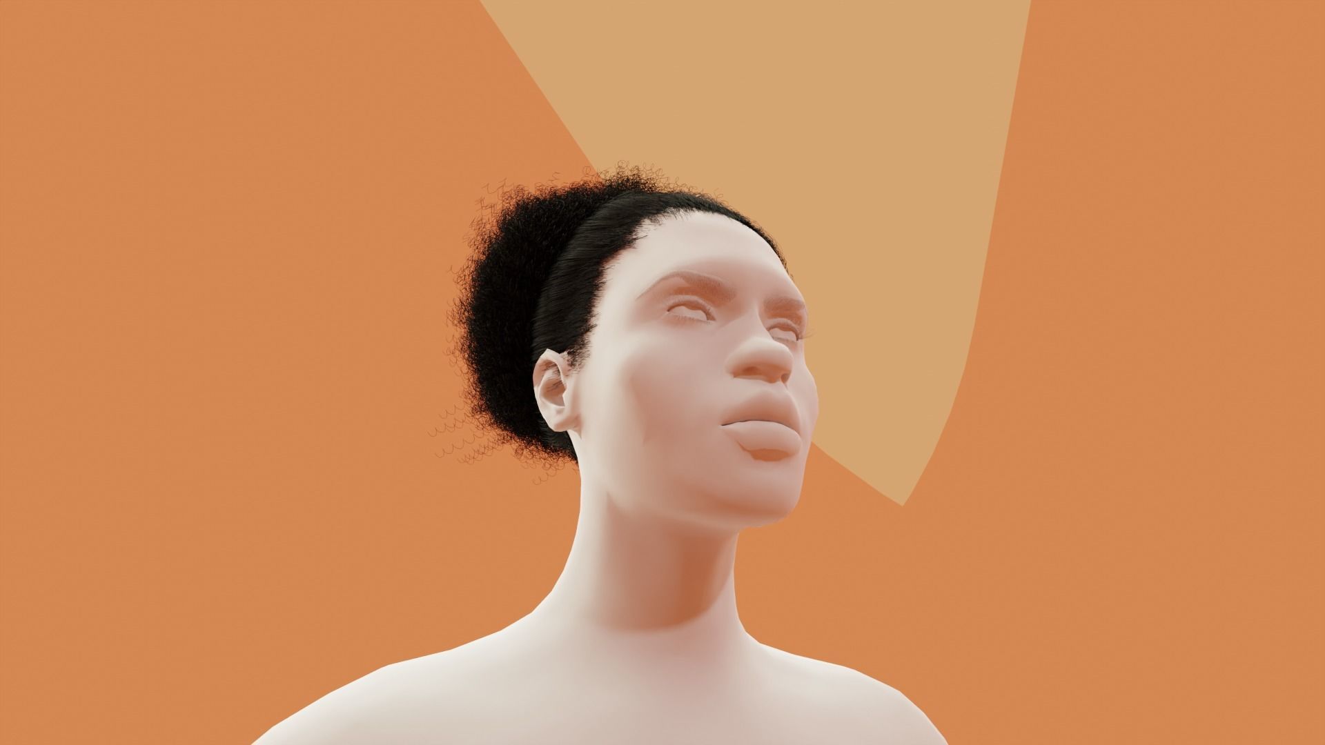 Pony Puff Black Hair 3D model_2