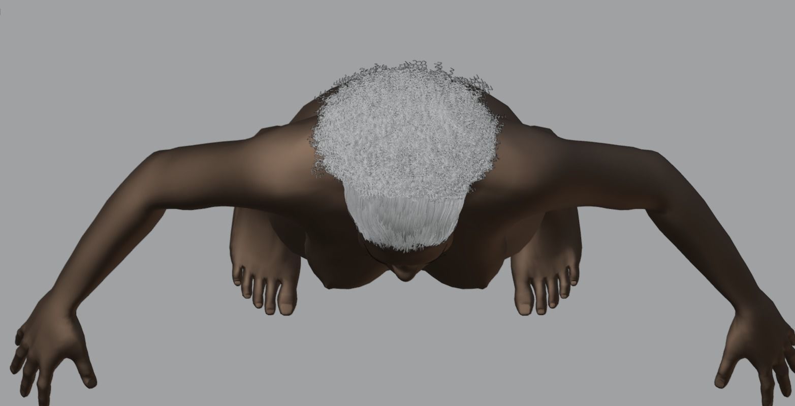 Pony Puff Black Hair 3D model_10