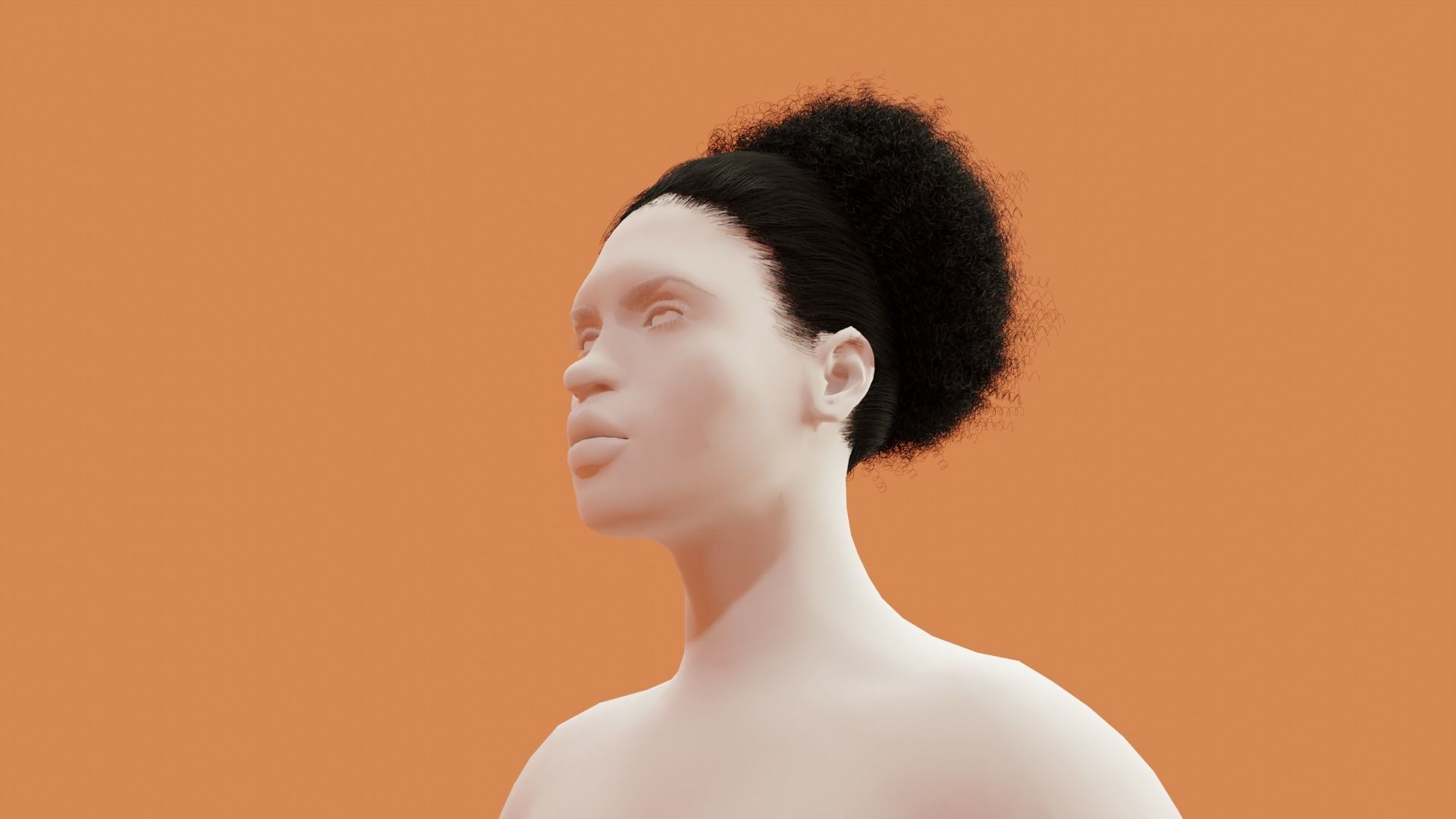 Pony Puff Black Hair 3D model_1