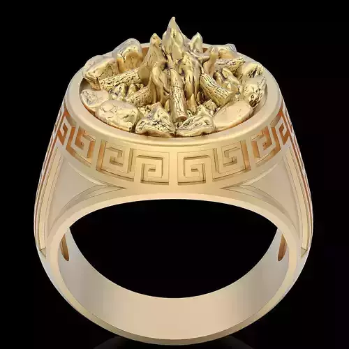 Fire ring silver gold jewelry printable 3D model