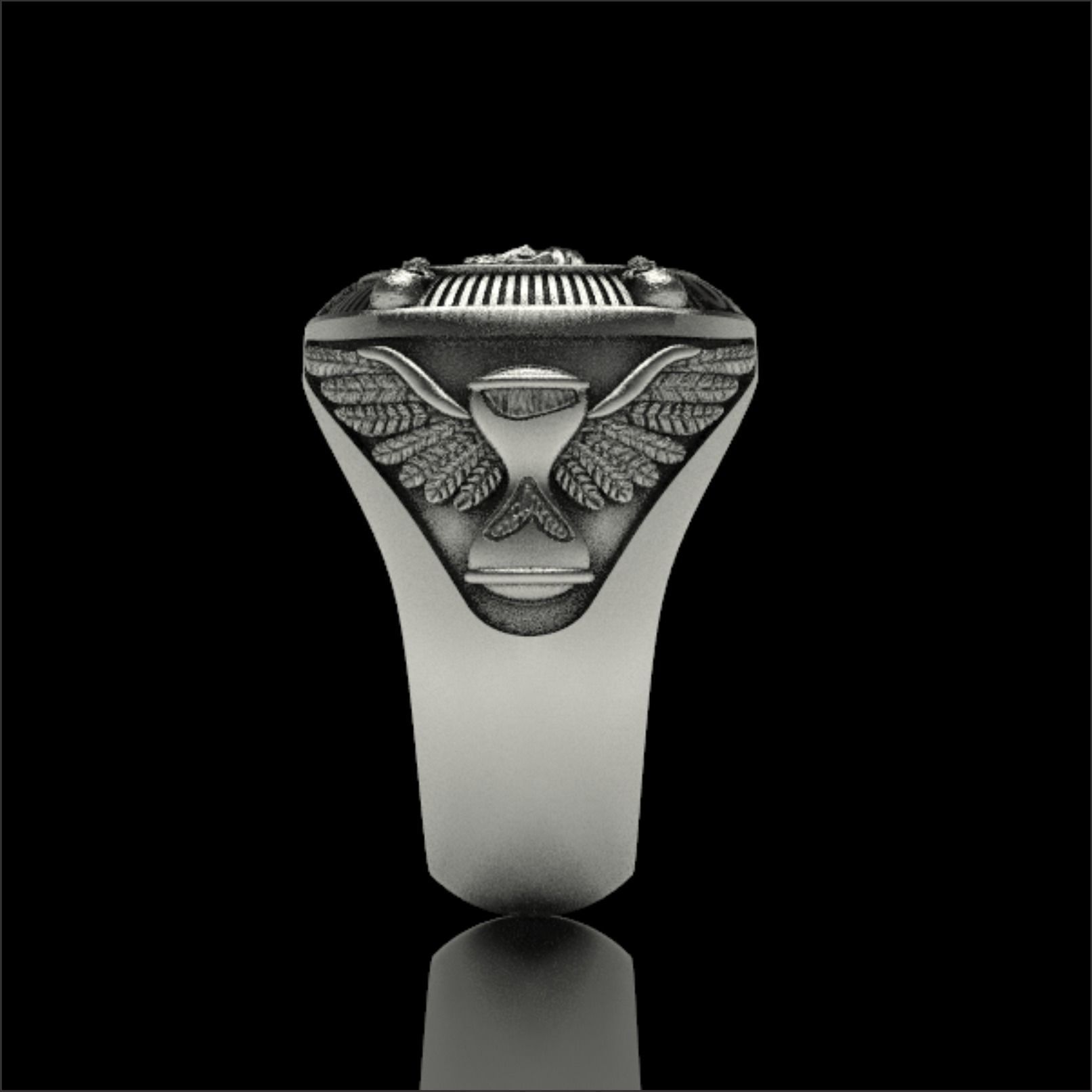 MEMENTO MORI RING SAGITARIUS ZODIAC 3D print model_2