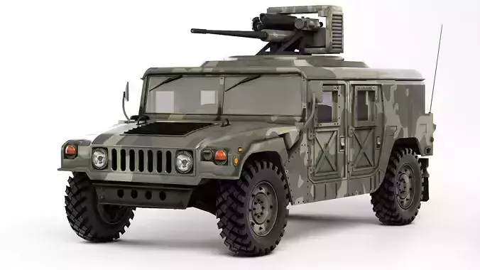 Humvee Military M242 Bushmaster 1989 3D model