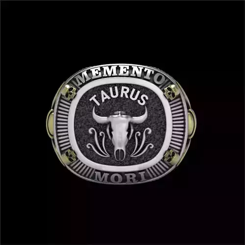 MEMENTO MORI RING TAURUS  ZODIAC
