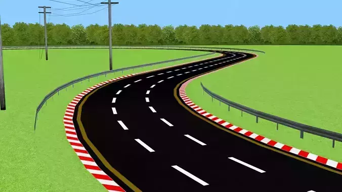 Racing Track Kit with Detached Side Wall 3D Model 2025 Low-poly 3D model