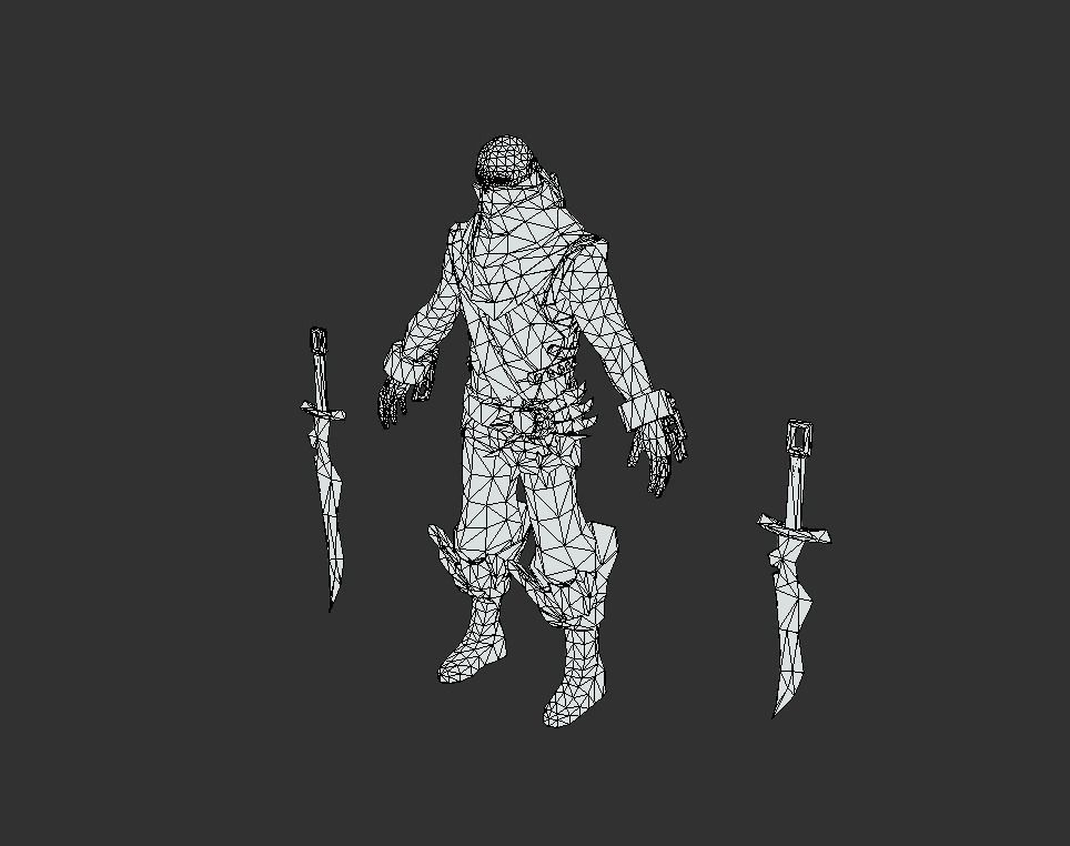 Male Assassin Mutant Dagger  Low-poly 3D model_5