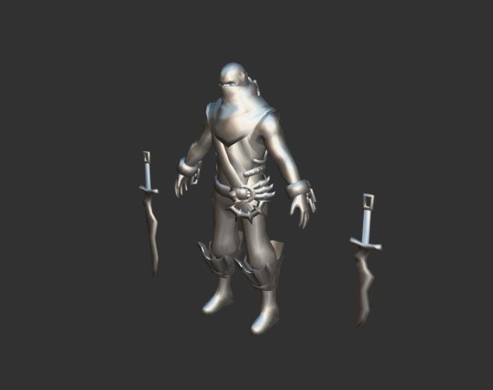 Male Assassin Mutant Dagger  Low-poly 3D model_4