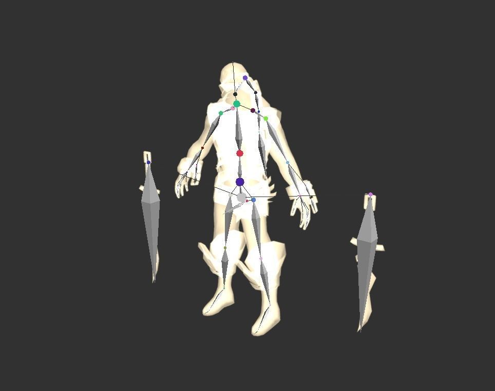 Male Assassin Mutant Dagger  Low-poly 3D model_2