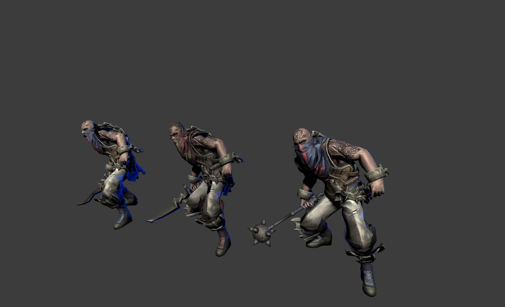 Male Assassin Mutant Dagger  Low-poly 3D model_12