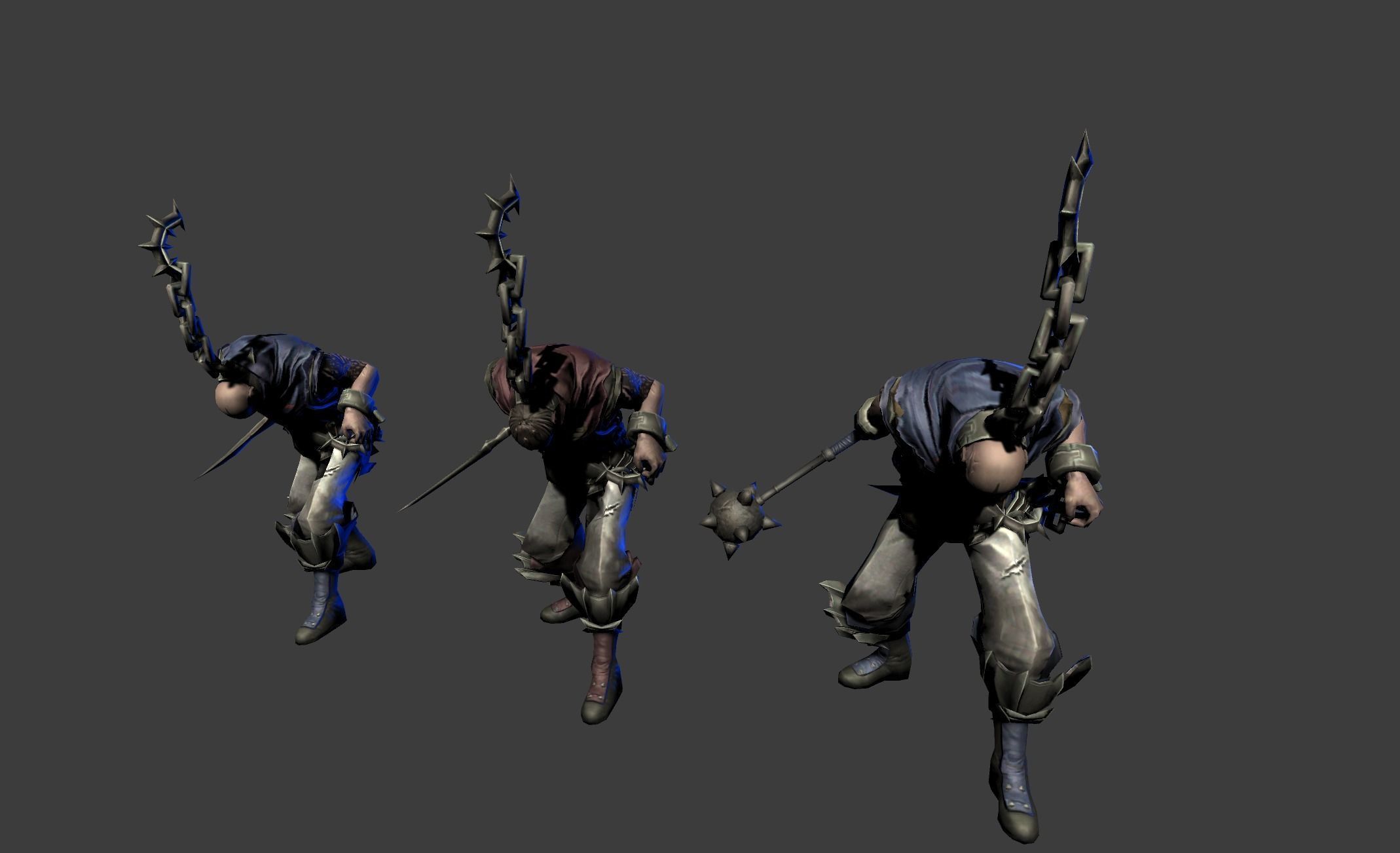 Male Assassin Mutant Dagger  Low-poly 3D model_14