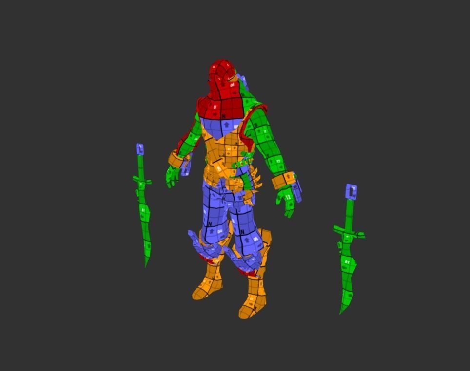 Male Assassin Mutant Dagger  Low-poly 3D model_6