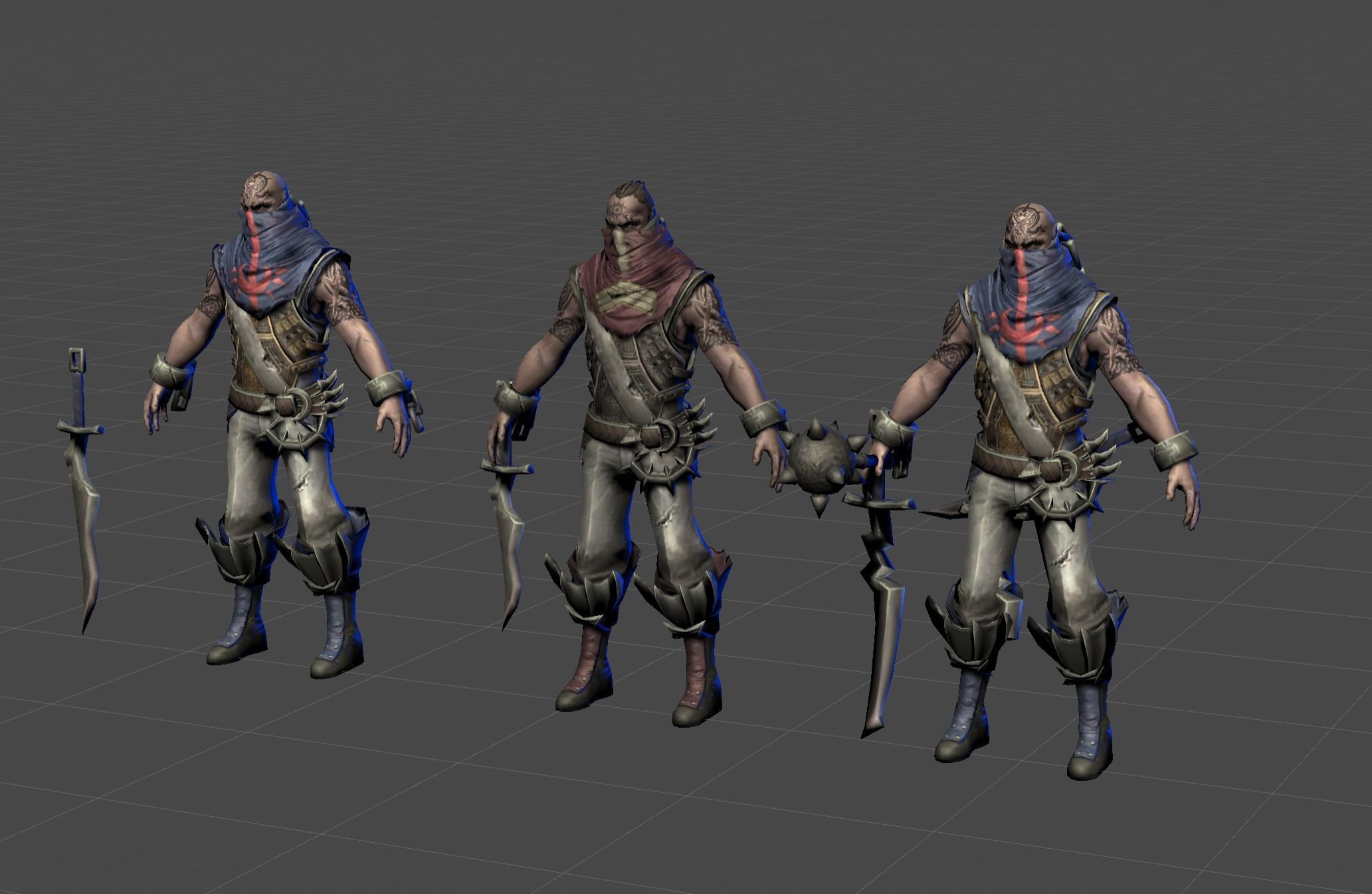 Male Assassin Mutant Dagger  Low-poly 3D model_18