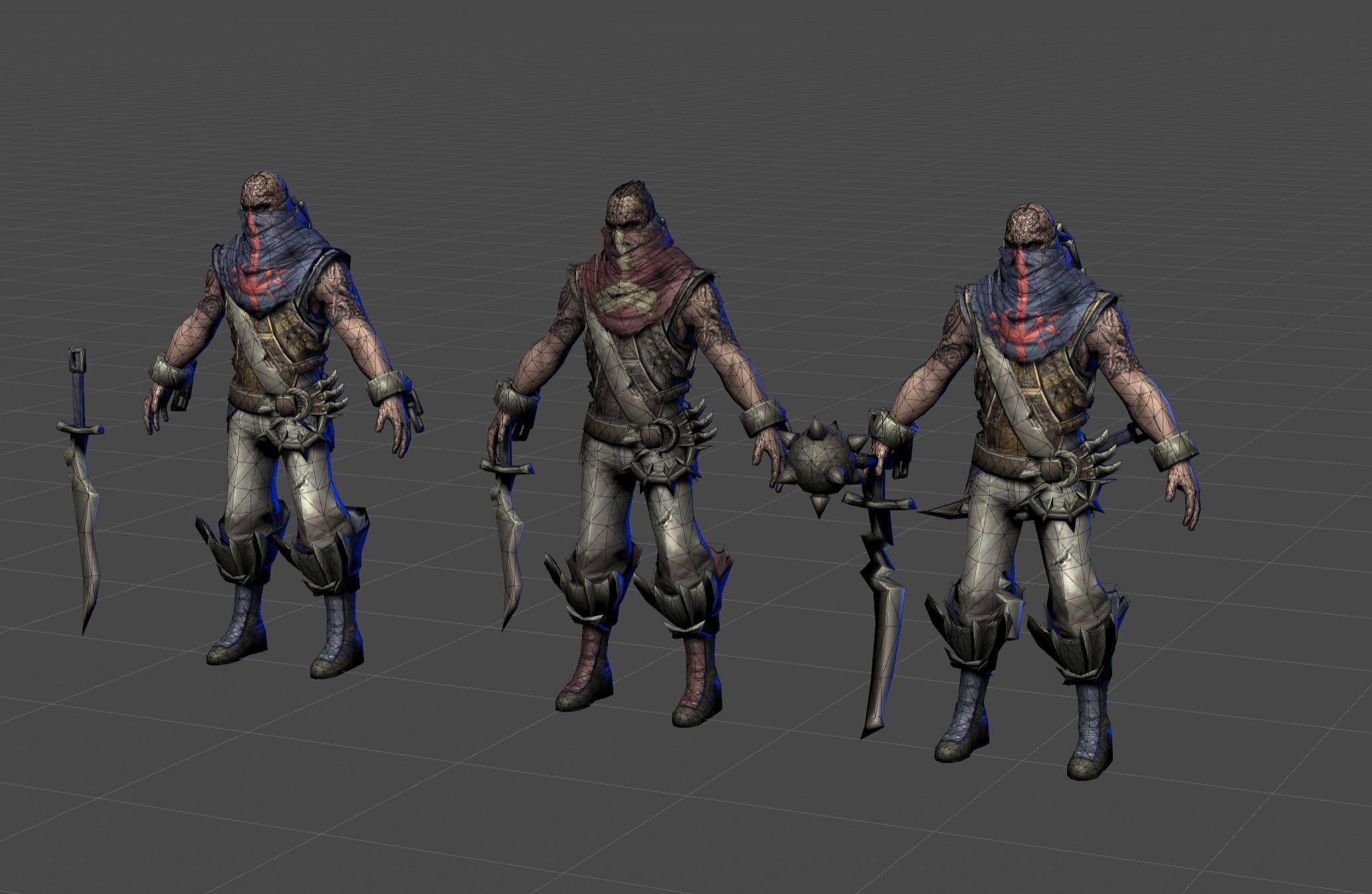 Male Assassin Mutant Dagger  Low-poly 3D model_19