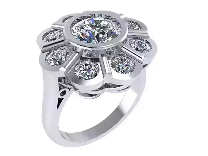 Flower Diamond Ring 0551