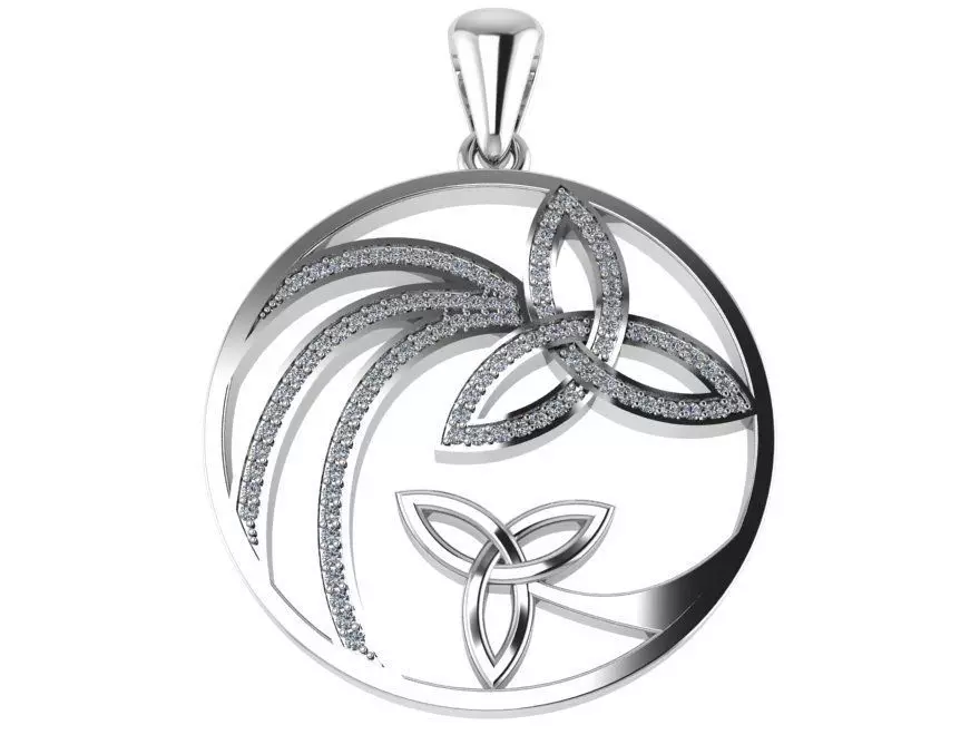 Circle Diamond Pendant 0555 3D print model