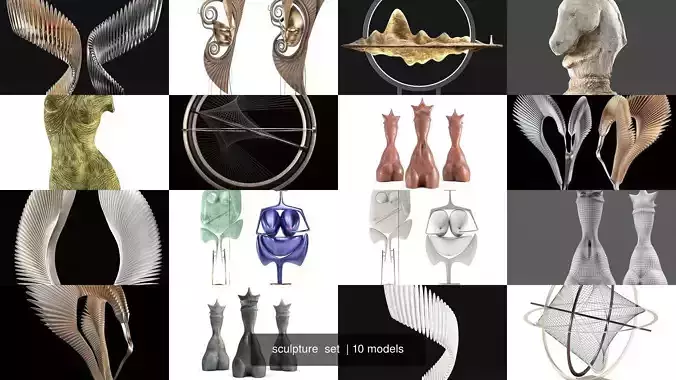 sculpture  set  3D Model Collection