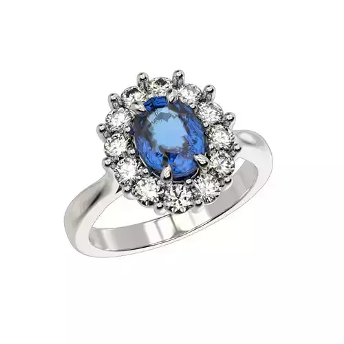 N244 Oval gem ring
