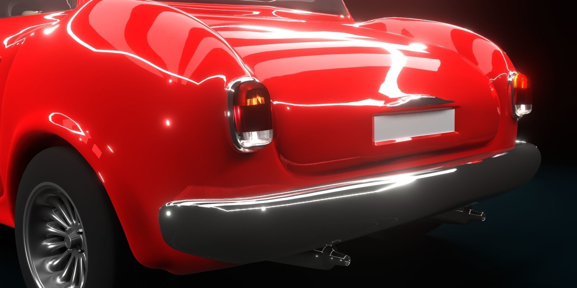 Cartoon Concept Classic Car 3D model_27