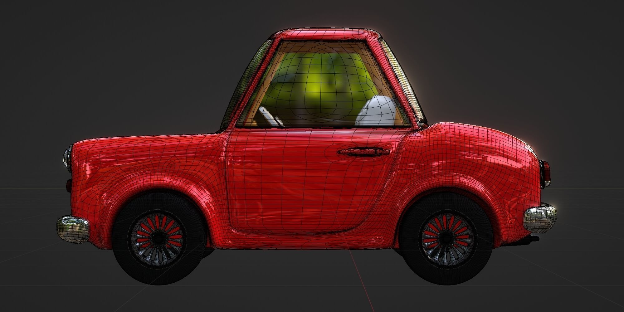 Cartoon Concept Classic Car 3D model_18