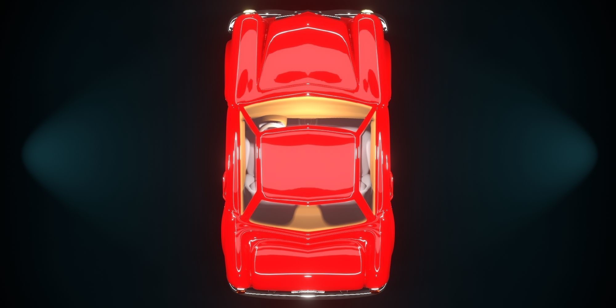 Cartoon Concept Classic Car 3D model_19