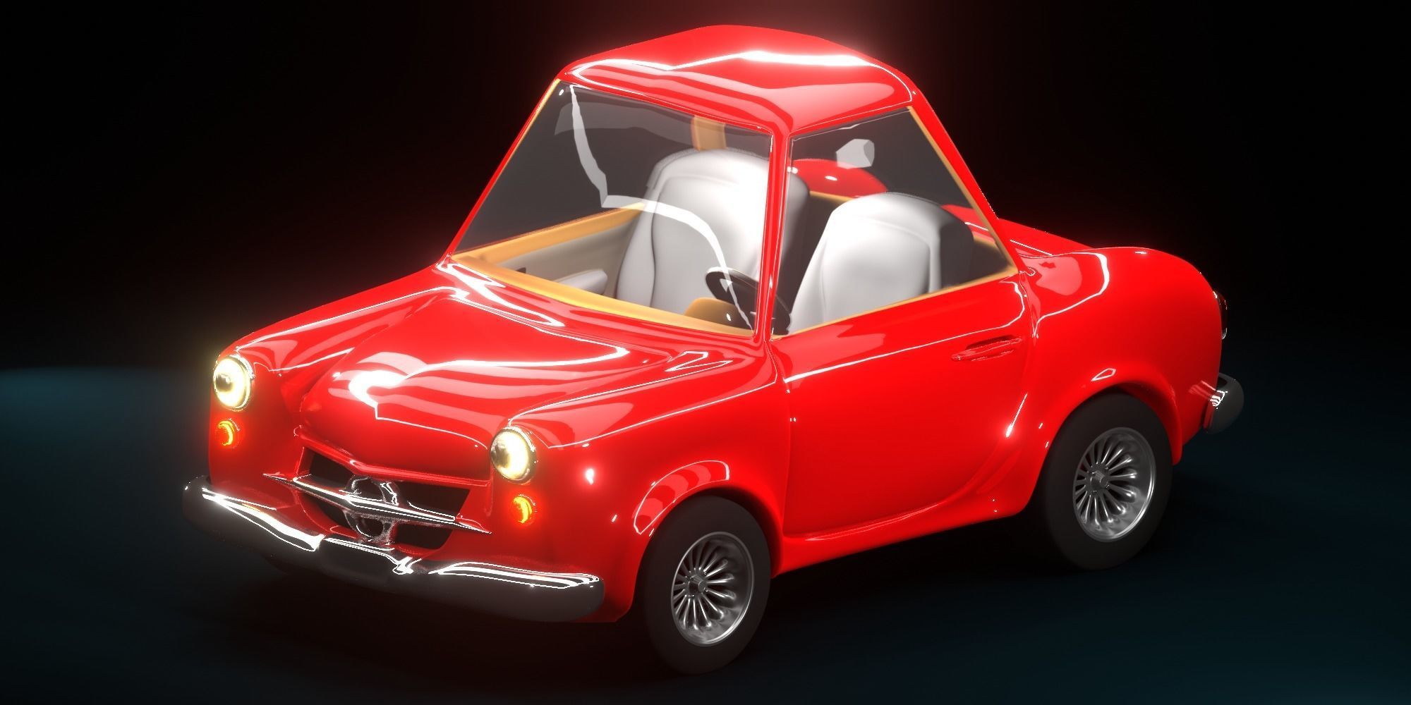 Cartoon Concept Classic Car 3D model_29