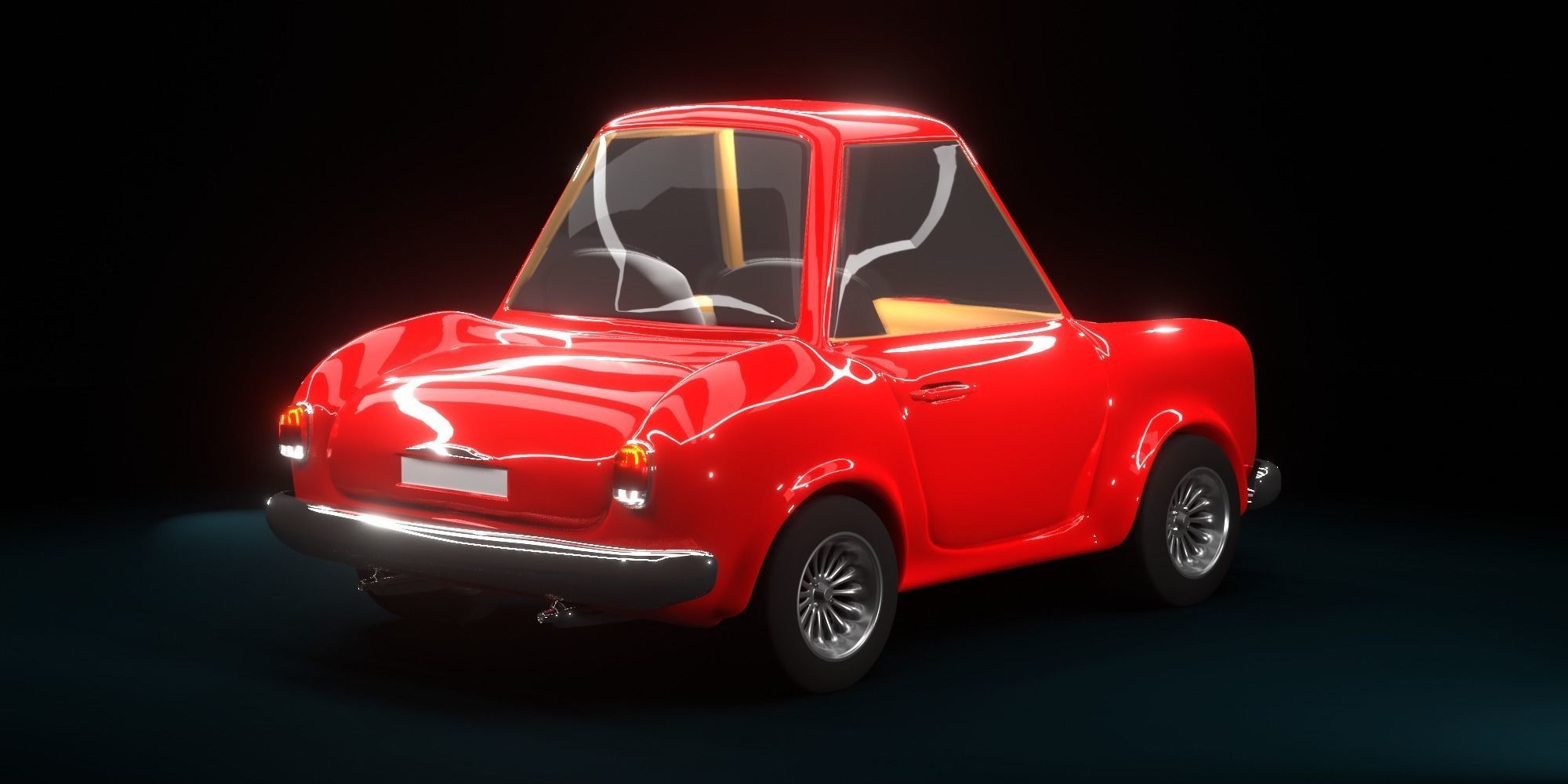 Cartoon Concept Classic Car 3D model_4