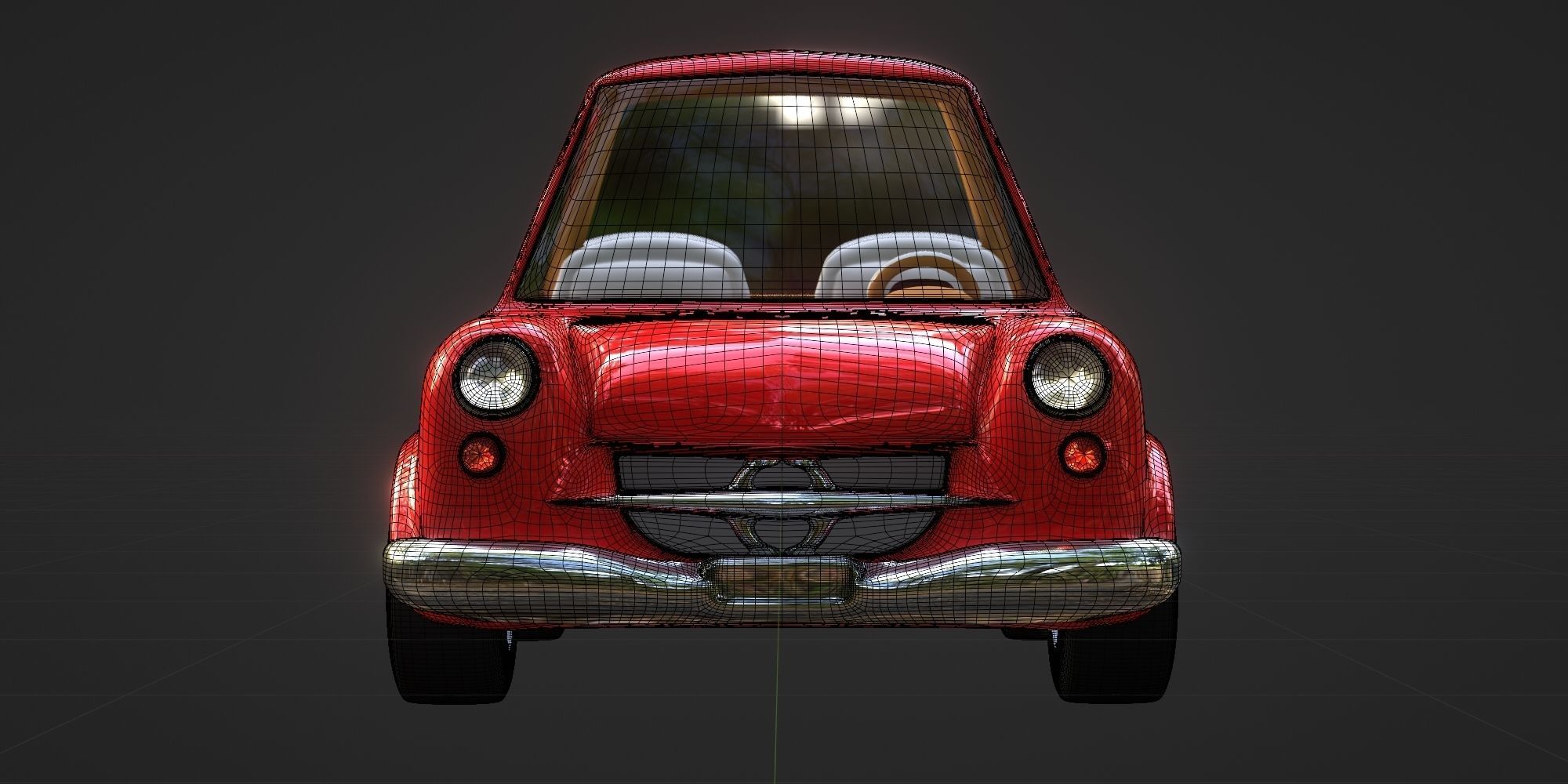 Cartoon Concept Classic Car 3D model_14