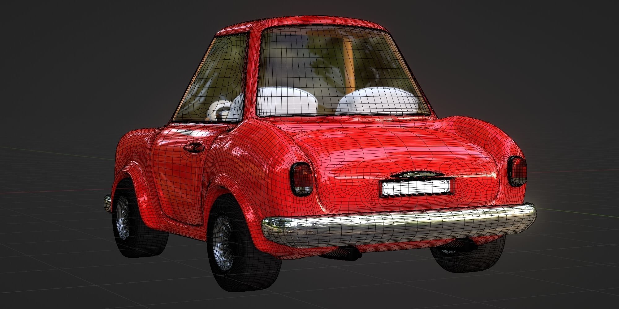 Cartoon Concept Classic Car 3D model_12