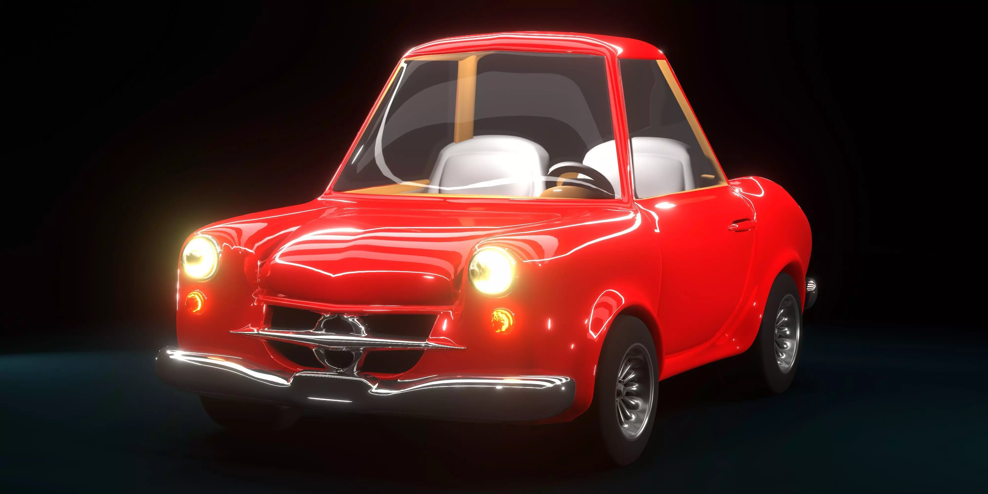 Cartoon Concept Classic Car 3D model_0