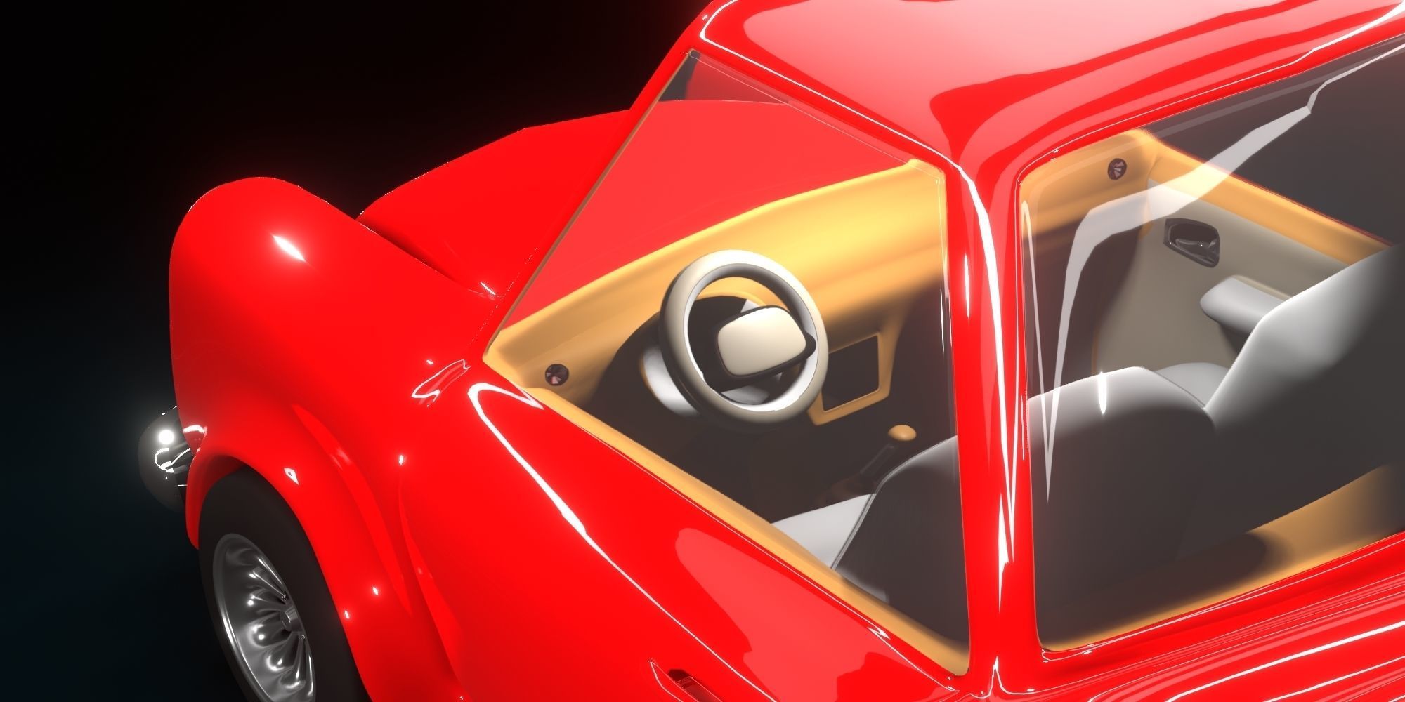 Cartoon Concept Classic Car 3D model_21