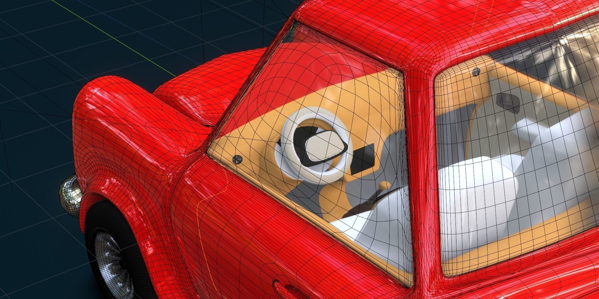 Cartoon Concept Classic Car 3D model_22