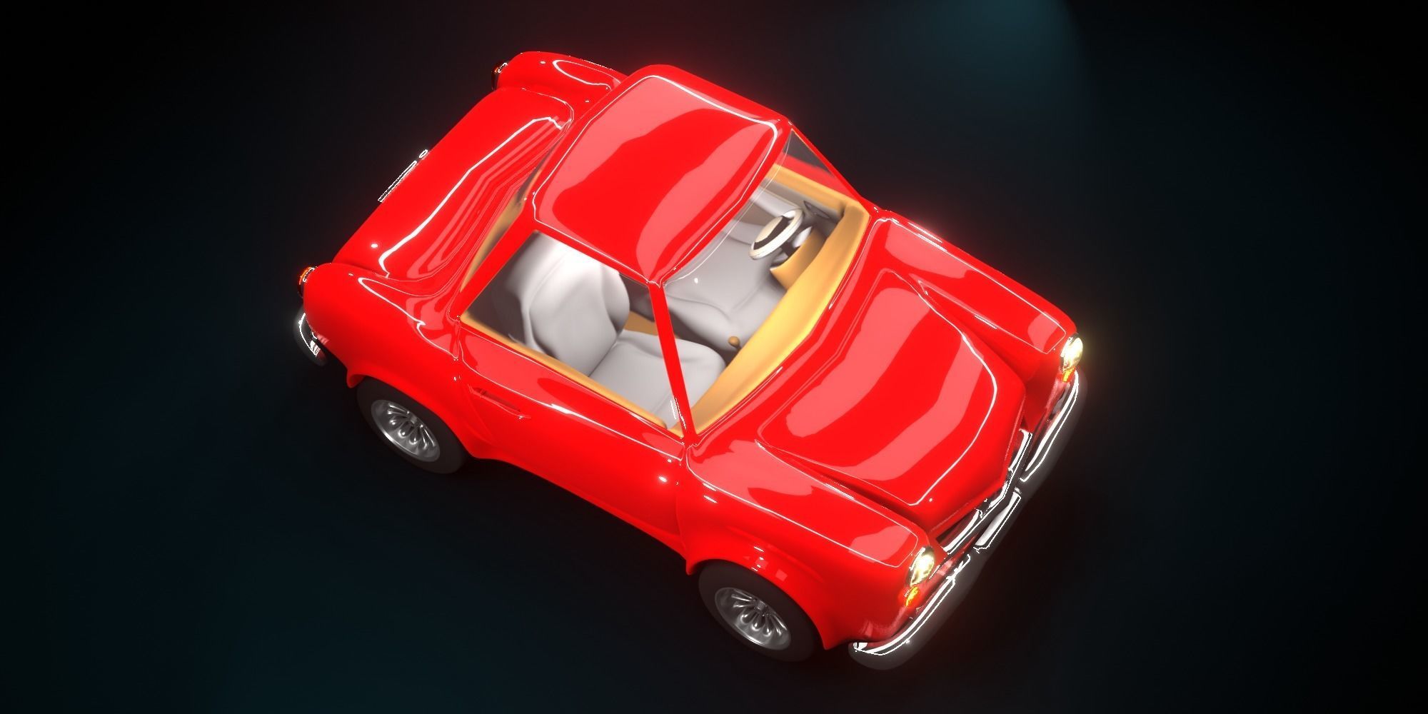 Cartoon Concept Classic Car 3D model_5