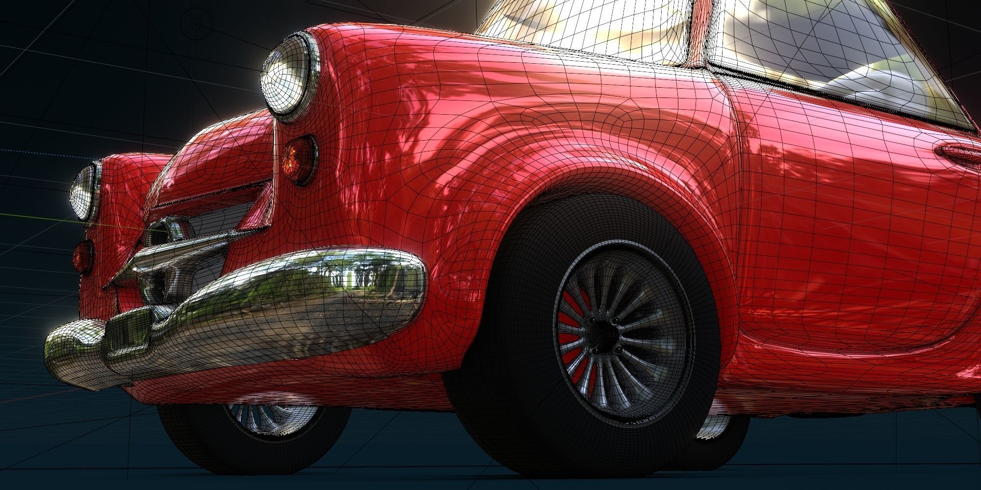 Cartoon Concept Classic Car 3D model_24