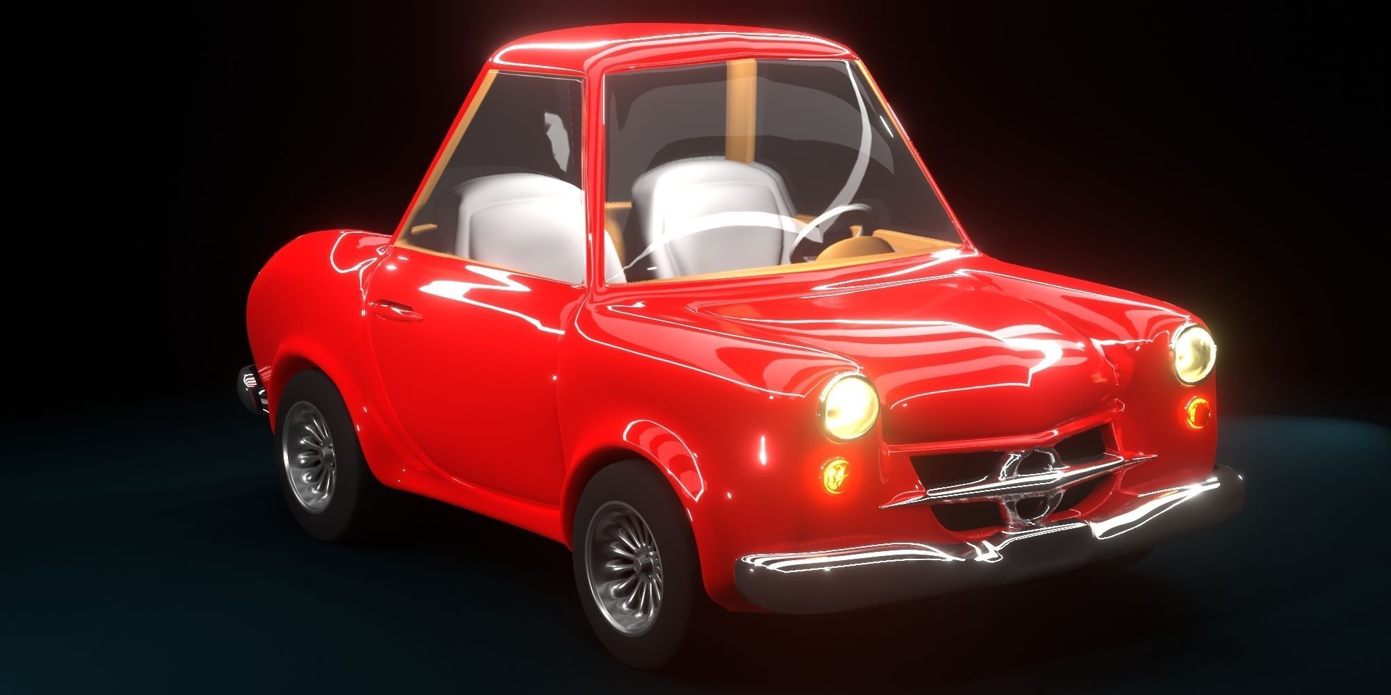 Cartoon Concept Classic Car 3D model_2