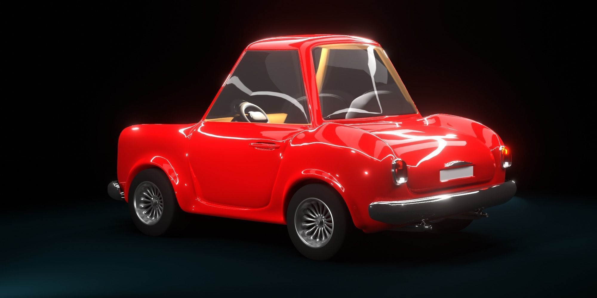Cartoon Concept Classic Car 3D model_3