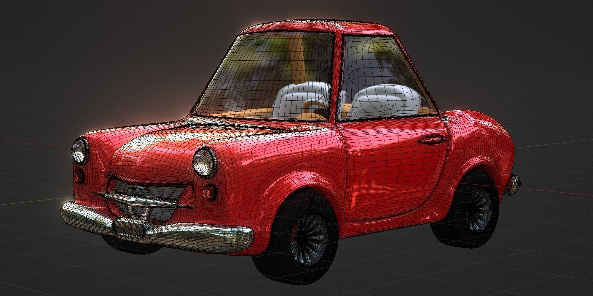 Cartoon Concept Classic Car 3D model_10