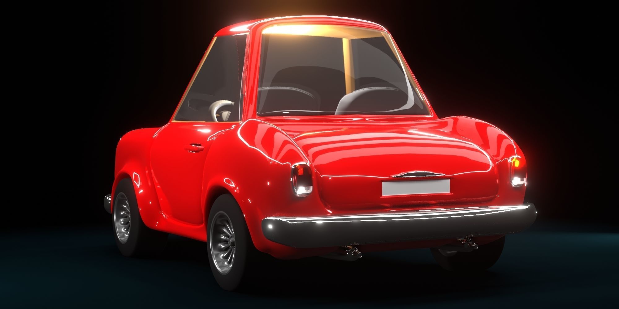 Cartoon Concept Classic Car 3D model_11