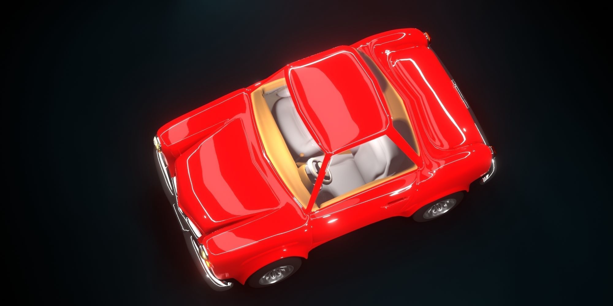 Cartoon Concept Classic Car 3D model_6