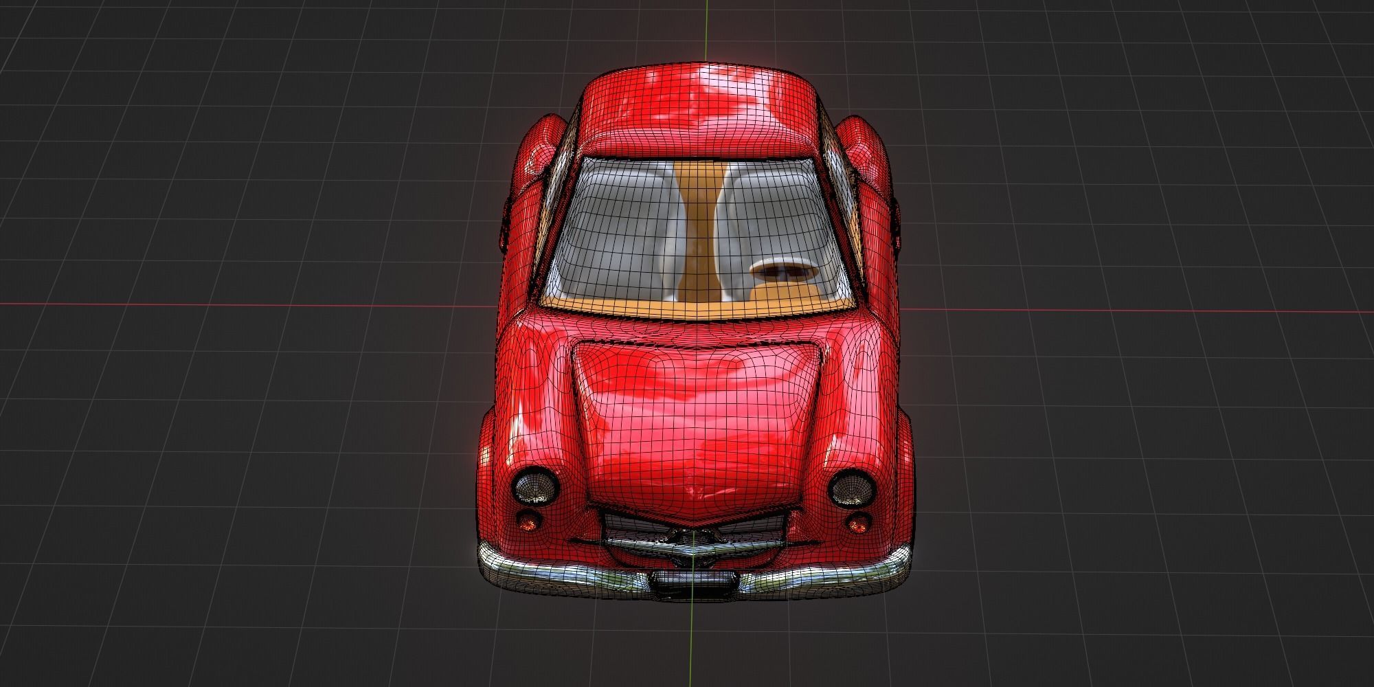 Cartoon Concept Classic Car 3D model_8