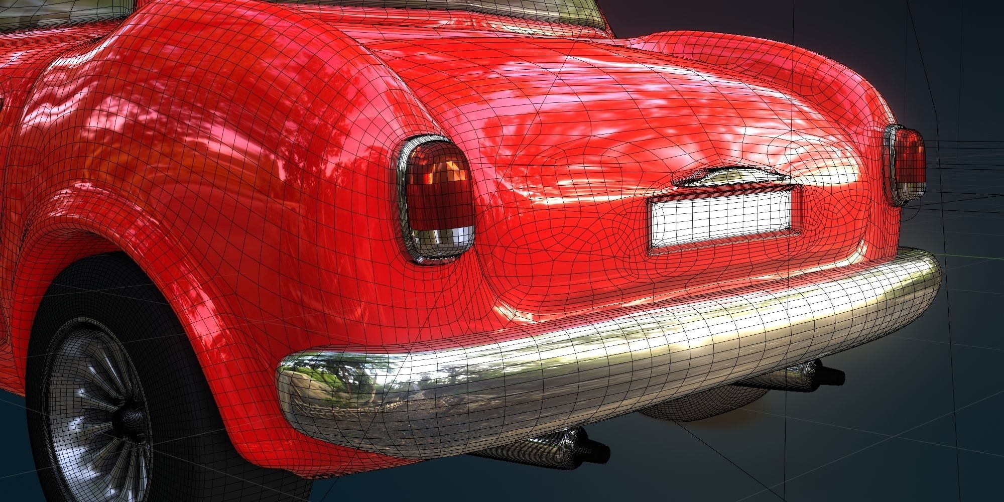 Cartoon Concept Classic Car 3D model_28