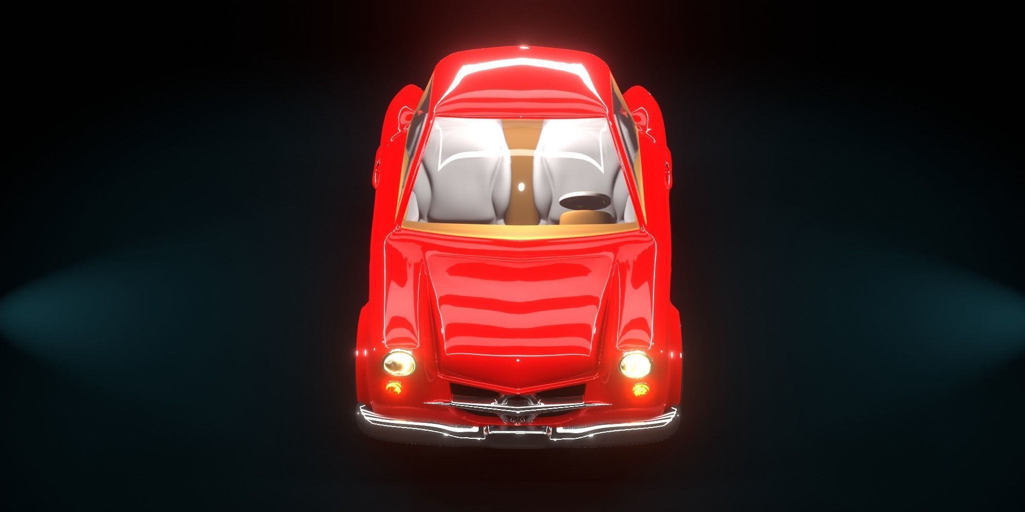 Cartoon Concept Classic Car 3D model_7