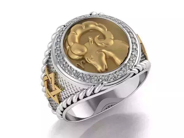 Aries ring zodiac 3D print model